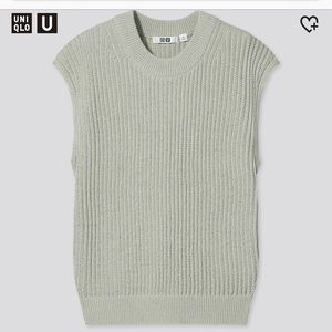 Uniqlo U Cotton Blend Crew Neck Sleeveless Sweater